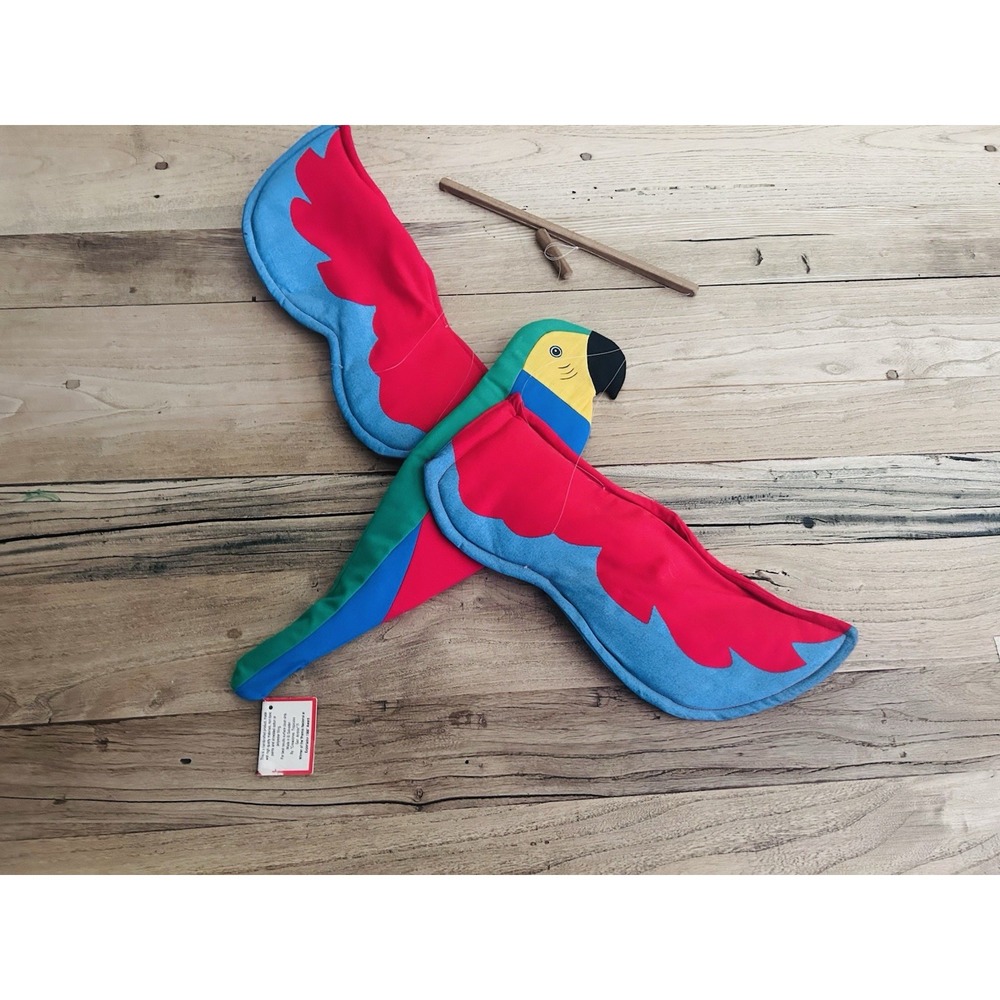 Vintage Hanging Flying Parrot Fabric Mobile By Creaciones Tropicales